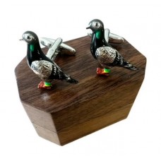 Pigeon Cufflinks in Wooden Box Gift